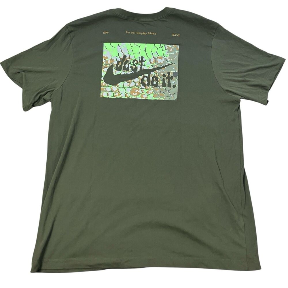 Nike T Shirt Mens XXL Green Graphic Just Do It Athletic Streetwear‎ FN0837-325 - Picture 12 of 13